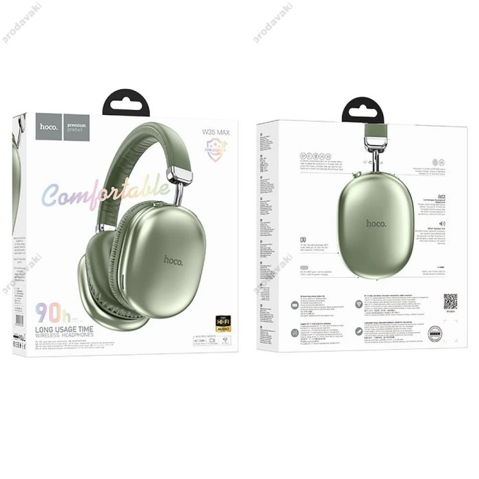 Бездротові Bluetooth навушники Hoco W35 Max Joy headphones BT 5.3 Green